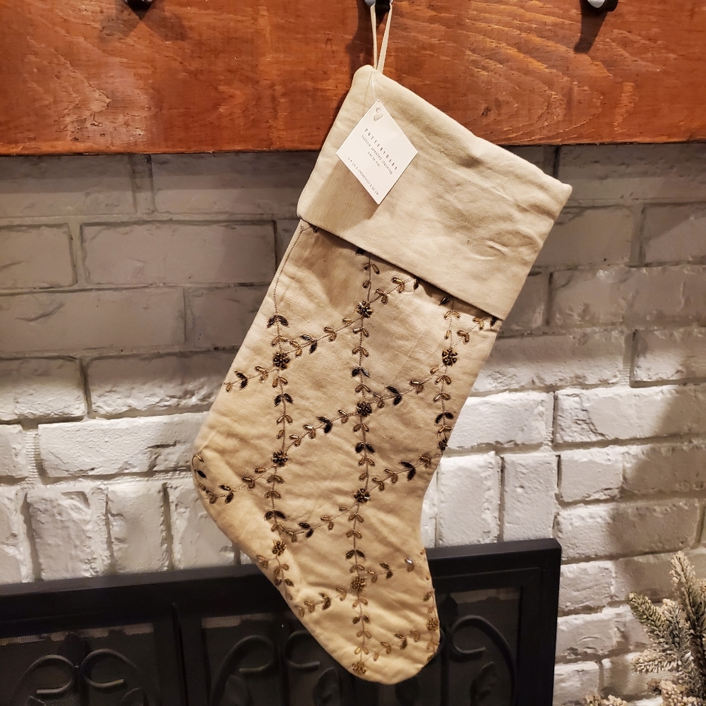 Pottery Barn stockings. Lattice jeweled